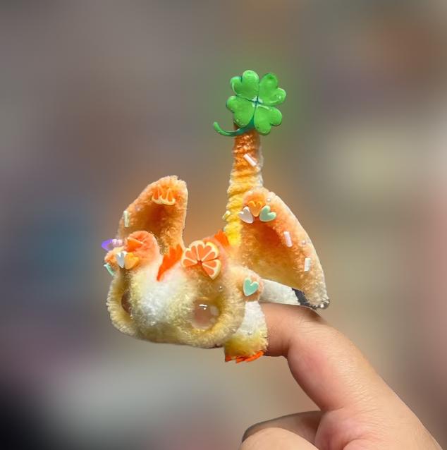 Honey Orange Poseable Mini Pipe Cleaner Dragon Handmade Gift