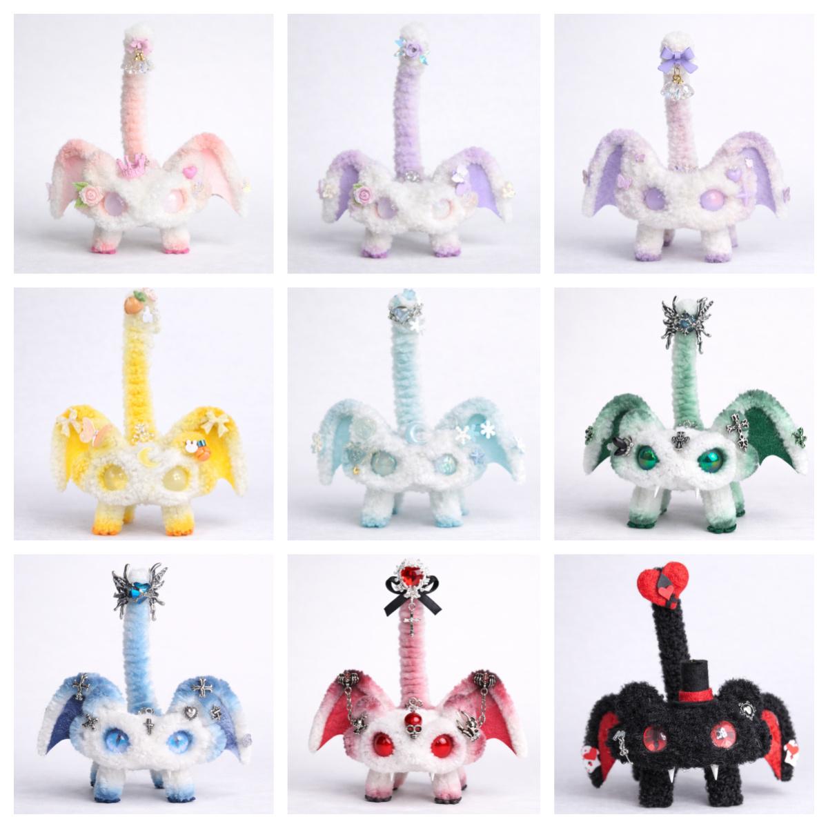 Pastel Baby Pipe Cleaner Dragon Handmade Fantasy Creature Desk Decor Gift