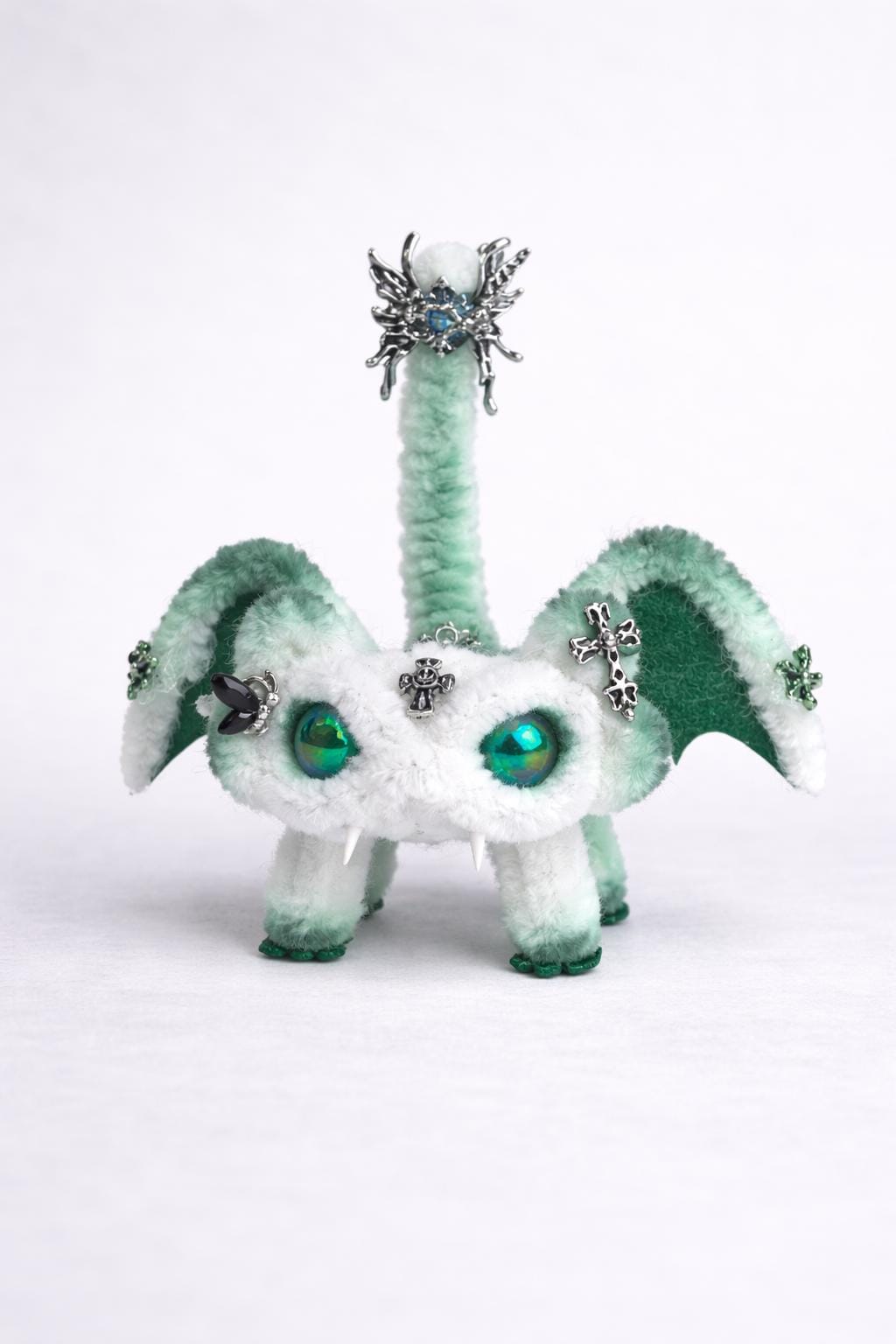 Pastel Baby Pipe Cleaner Dragon Handmade Fantasy Creature Desk Decor Gift