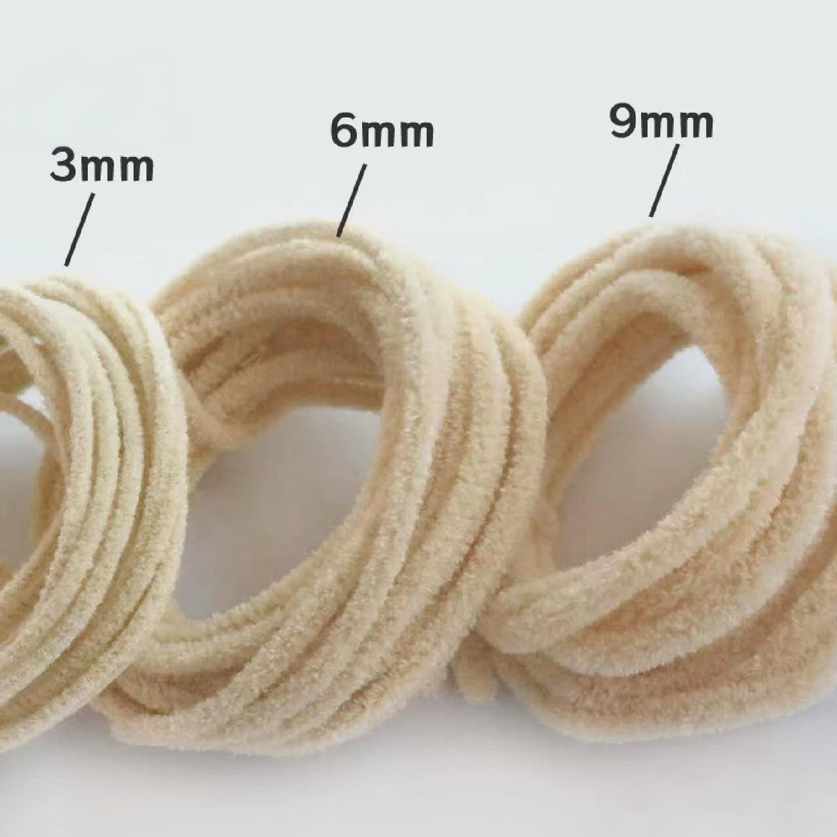 3Pcs 9mm×120cm Wool Pipe Cleaners for DIY Crafts