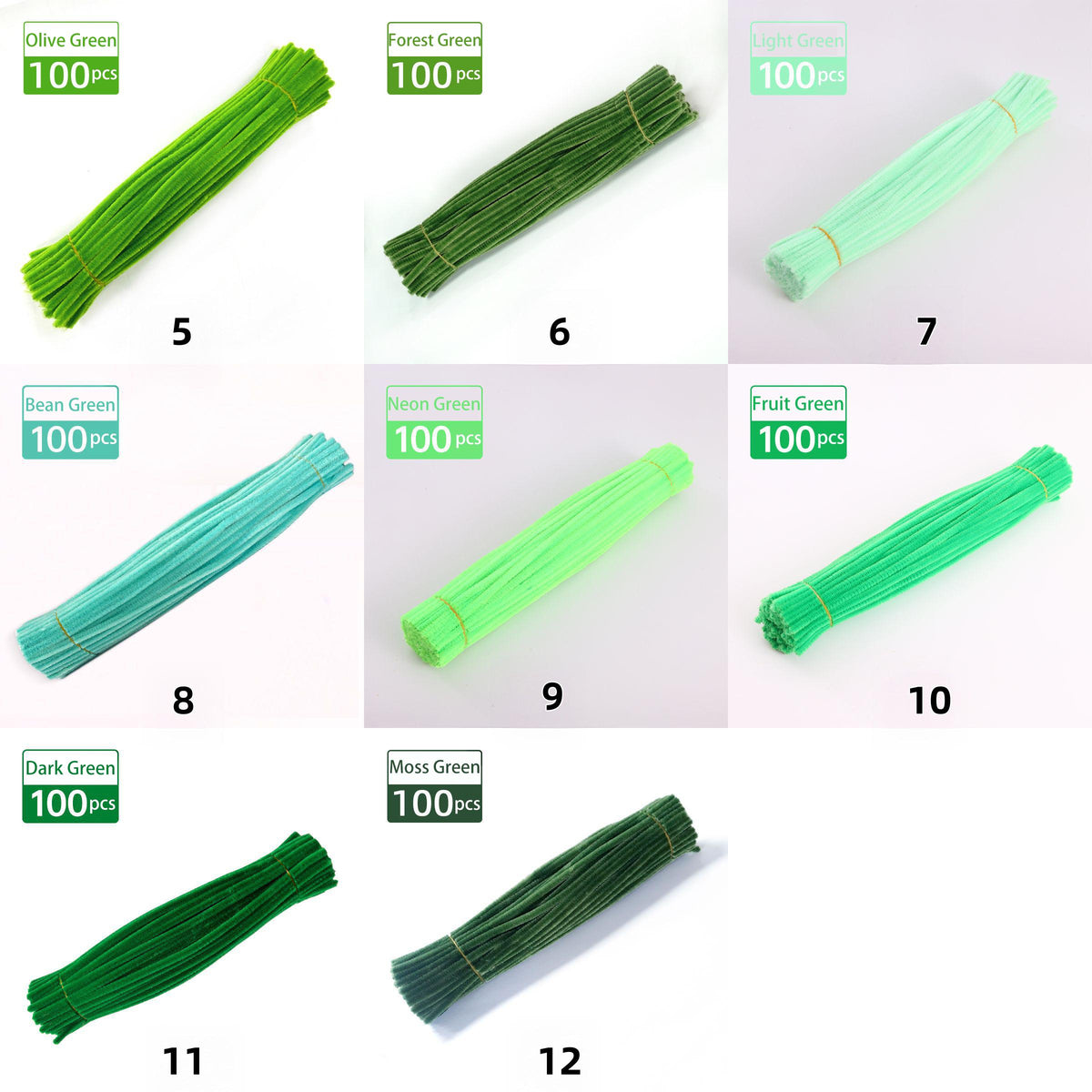 100Pcs 6mm Pipe Cleaners Assorted Colors for DIY Crafts