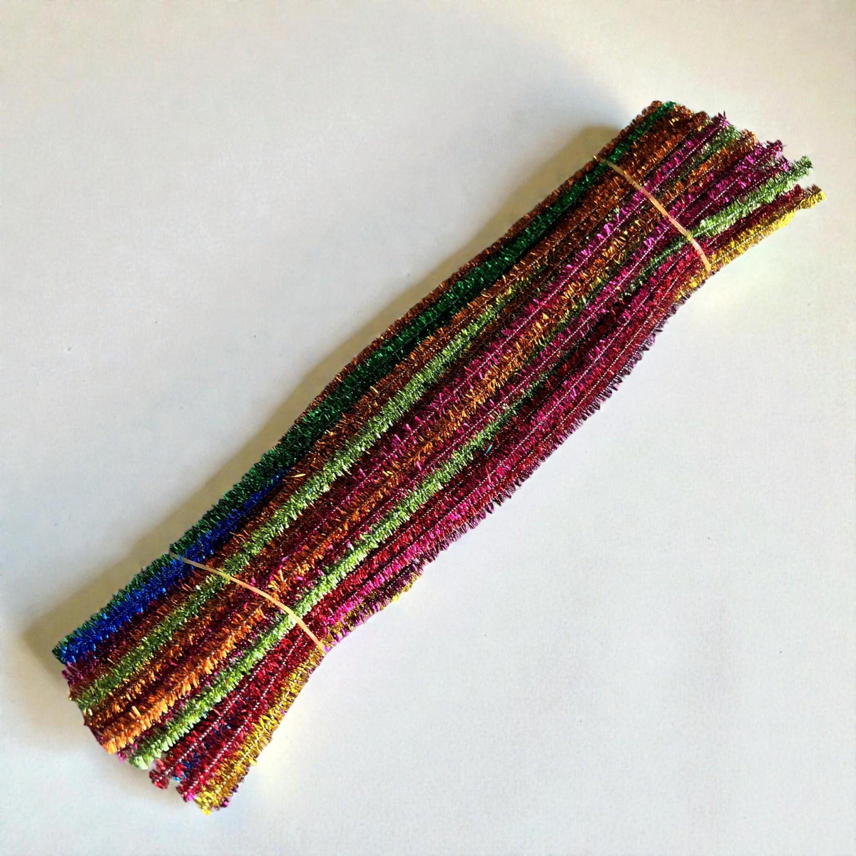 100Pcs 6mm Glitter Pipe Cleaners Sparkly Chenille Stems 30cm 22 Colors