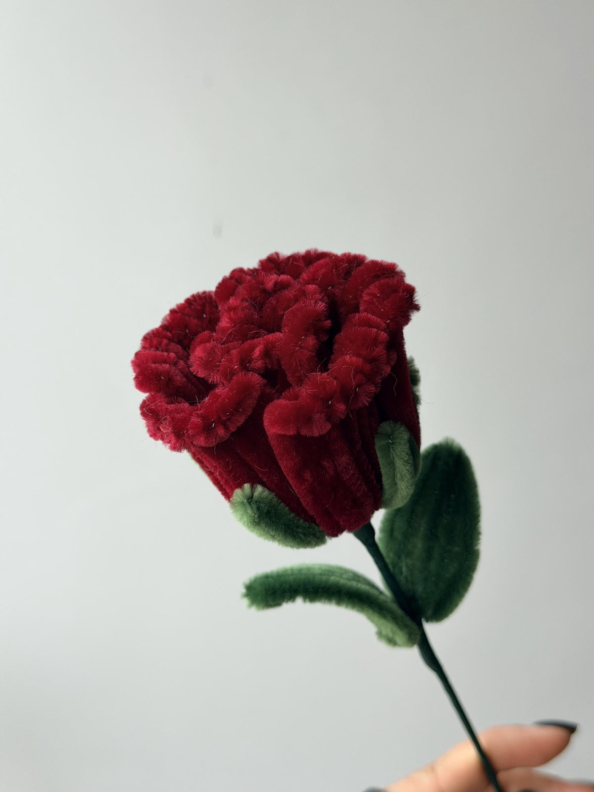 Handmade Pipe Cleaner Rose, Colorful Chenille Stem Flower, Single Faux Rose, Cute Gift, Floral Decor