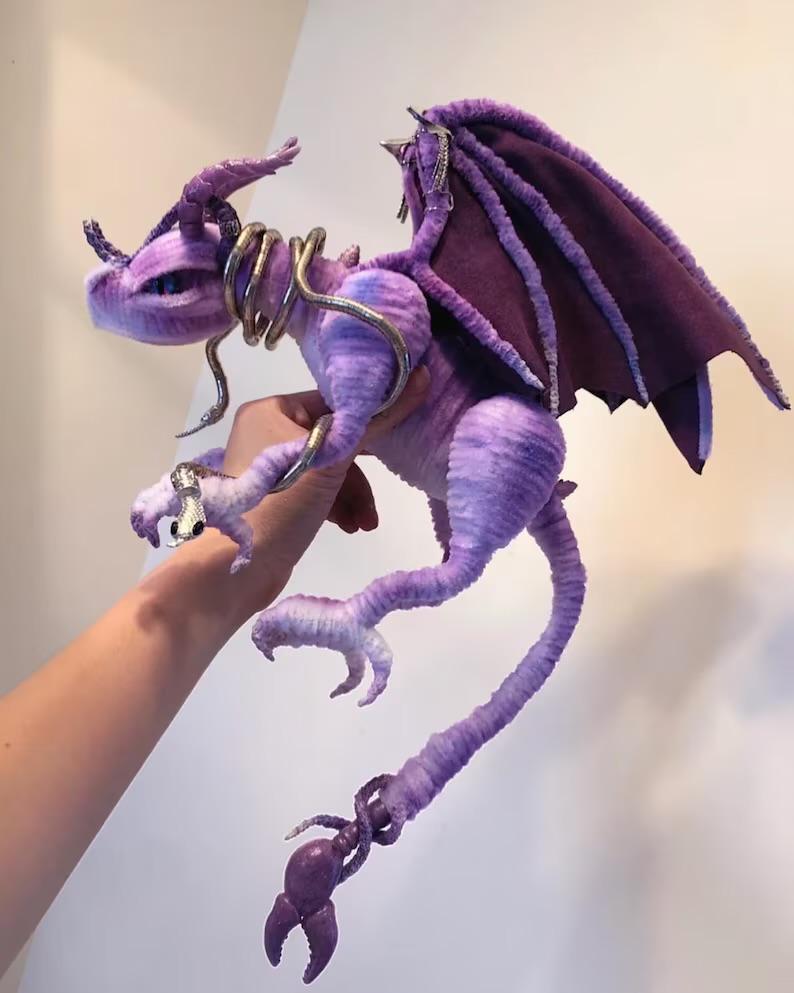 Pipe Cleaner Large Dragon Craft DIY Kit, Chenille Stem Dragon, Handmade Craft Set Gift, Creative Hobby Kit