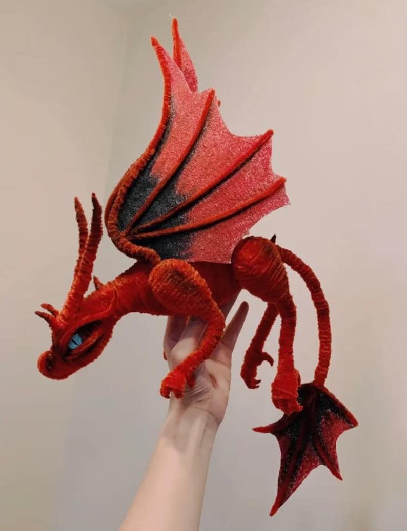 Pipe Cleaner Large Dragon Craft DIY Kit, Chenille Stem Dragon, Handmade Craft Set Gift, Creative Hobby Kit