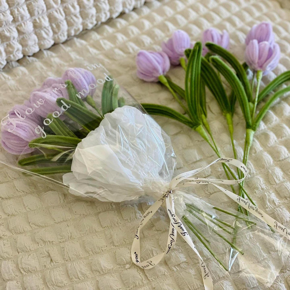DIY Tulip Bouquet Kit, Pipe Cleaner Flowers, Chenille Tulip Craft Kit, Handmade Floral Gift