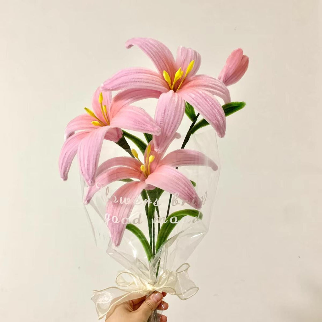 DIY Lily Flower Kit, Pipe Cleaner Flowers, Handmade Craft Kit, Floral DIY Gift, Twist Stem Flower Kit, Home Decor Gift