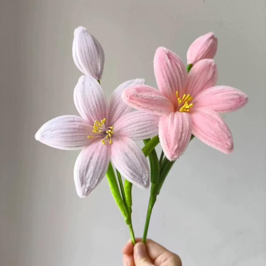 DIY Lily Flower Kit, Pipe Cleaner Flowers, Handmade Craft Kit, Floral DIY Gift, Twist Stem Flower Kit, Home Decor Gift