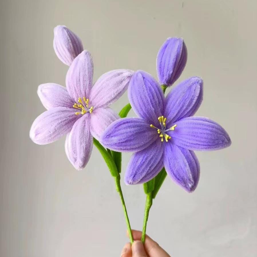 DIY Lily Flower Kit, Pipe Cleaner Flowers, Handmade Craft Kit, Floral DIY Gift, Twist Stem Flower Kit, Home Decor Gift