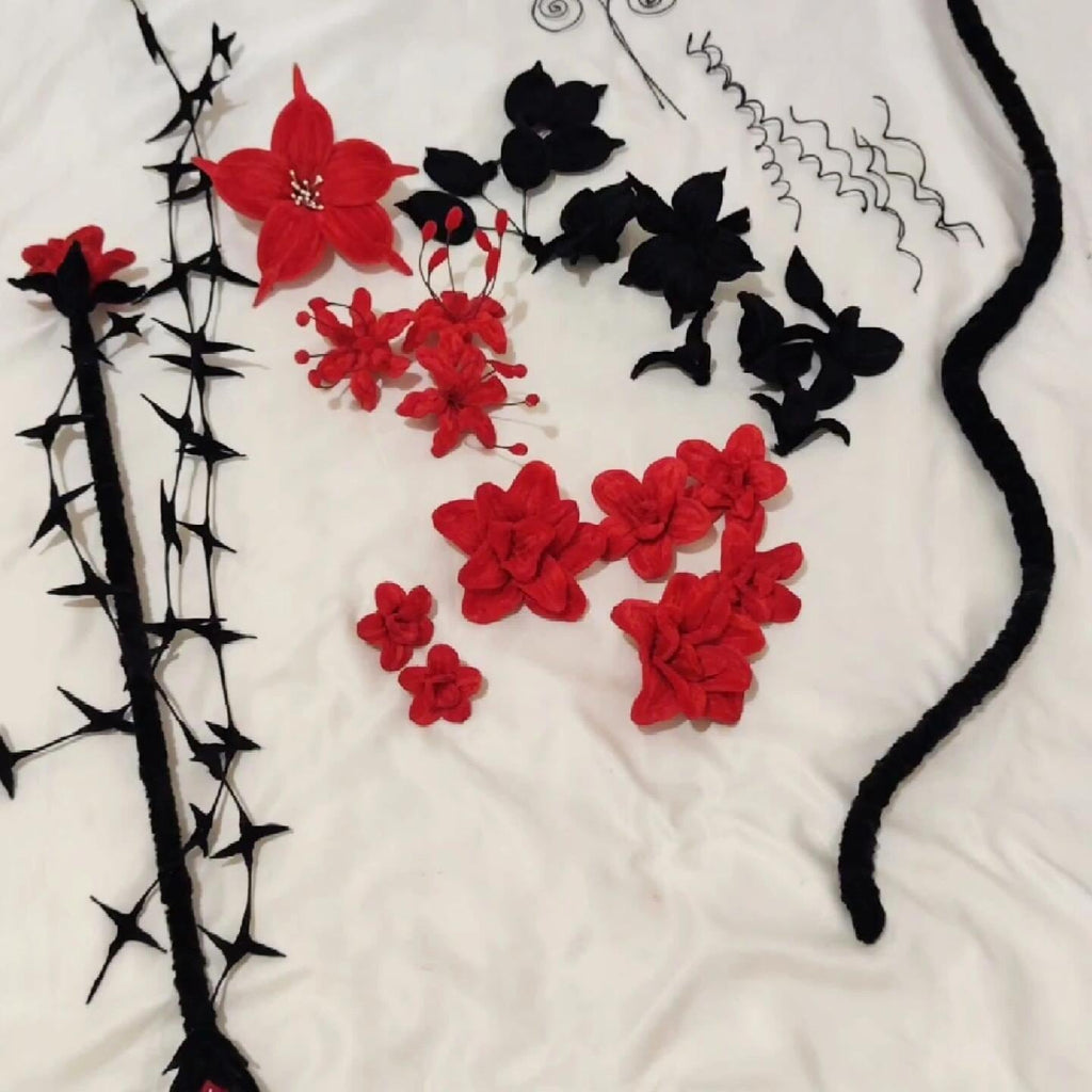 Floral Bow and Arrow, Pipe Cleaner craft, Fairy Garden Style, Fantasy Prop, Room Decor Gift, Unique Handmade Art