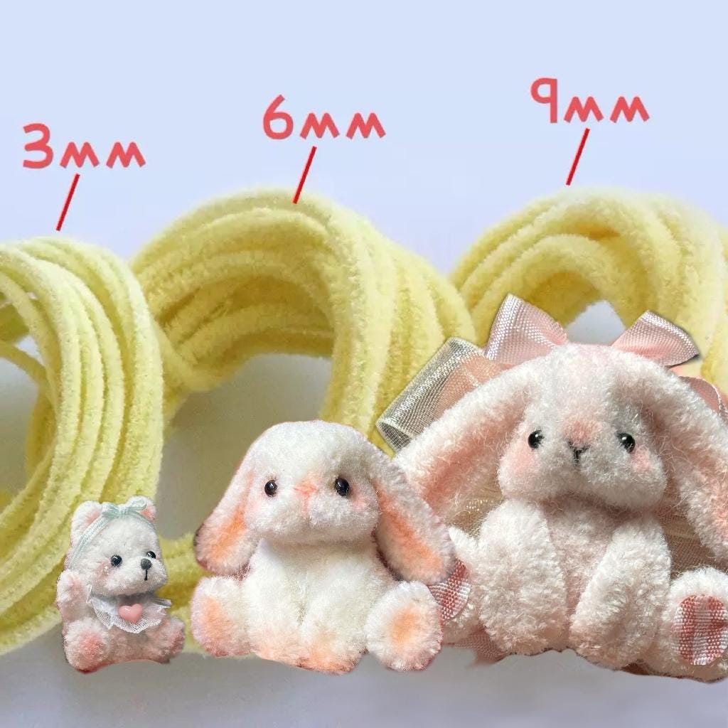 3Pcs 6mm×120cm Wool Pipe Cleaners for DIY Crafts