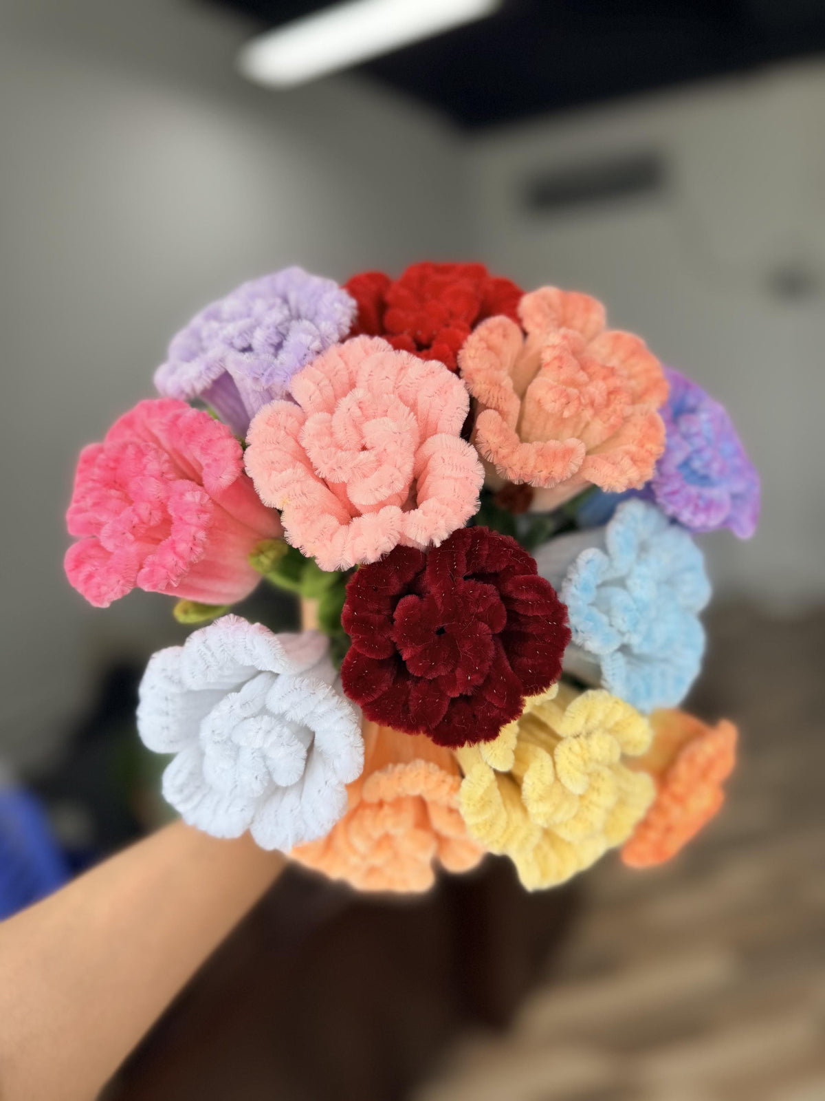 Handmade Pipe Cleaner Rose, Colorful Chenille Stem Flower, Single Faux Rose, Cute Gift, Floral Decor