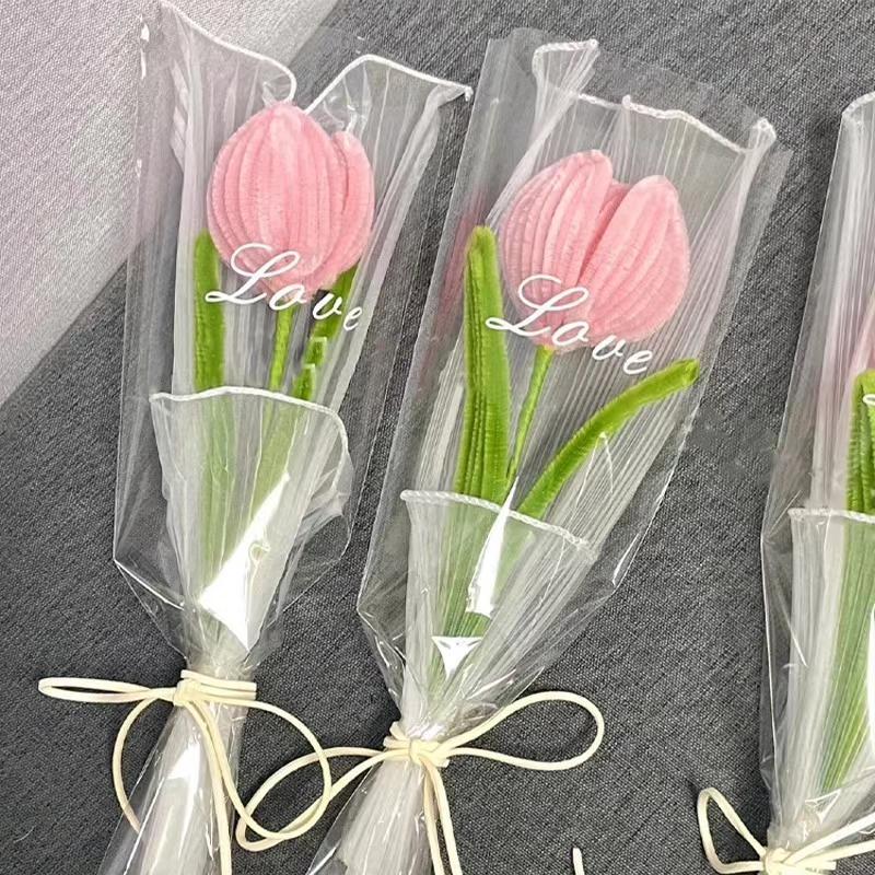 DIY Tulip Bouquet Kit, Pipe Cleaner Flowers, Chenille Tulip Craft Kit, Handmade Floral Gift