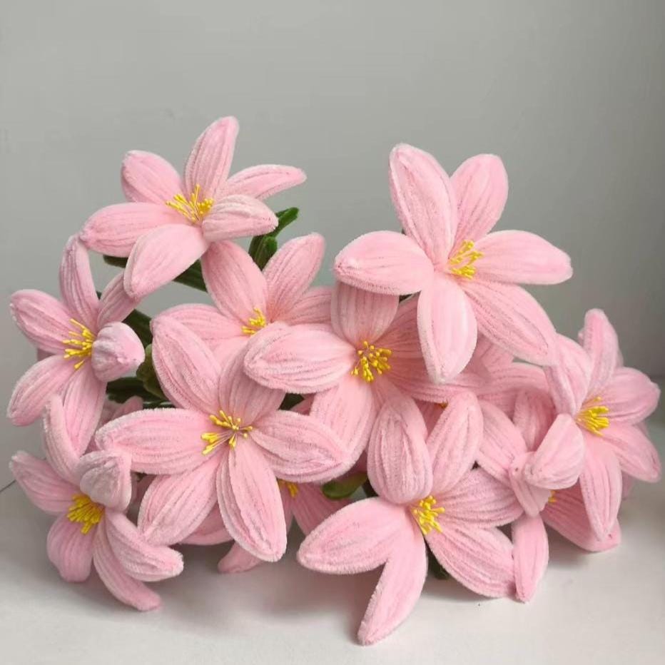 DIY Lily Flower Kit, Pipe Cleaner Flowers, Handmade Craft Kit, Floral DIY Gift, Twist Stem Flower Kit, Home Decor Gift