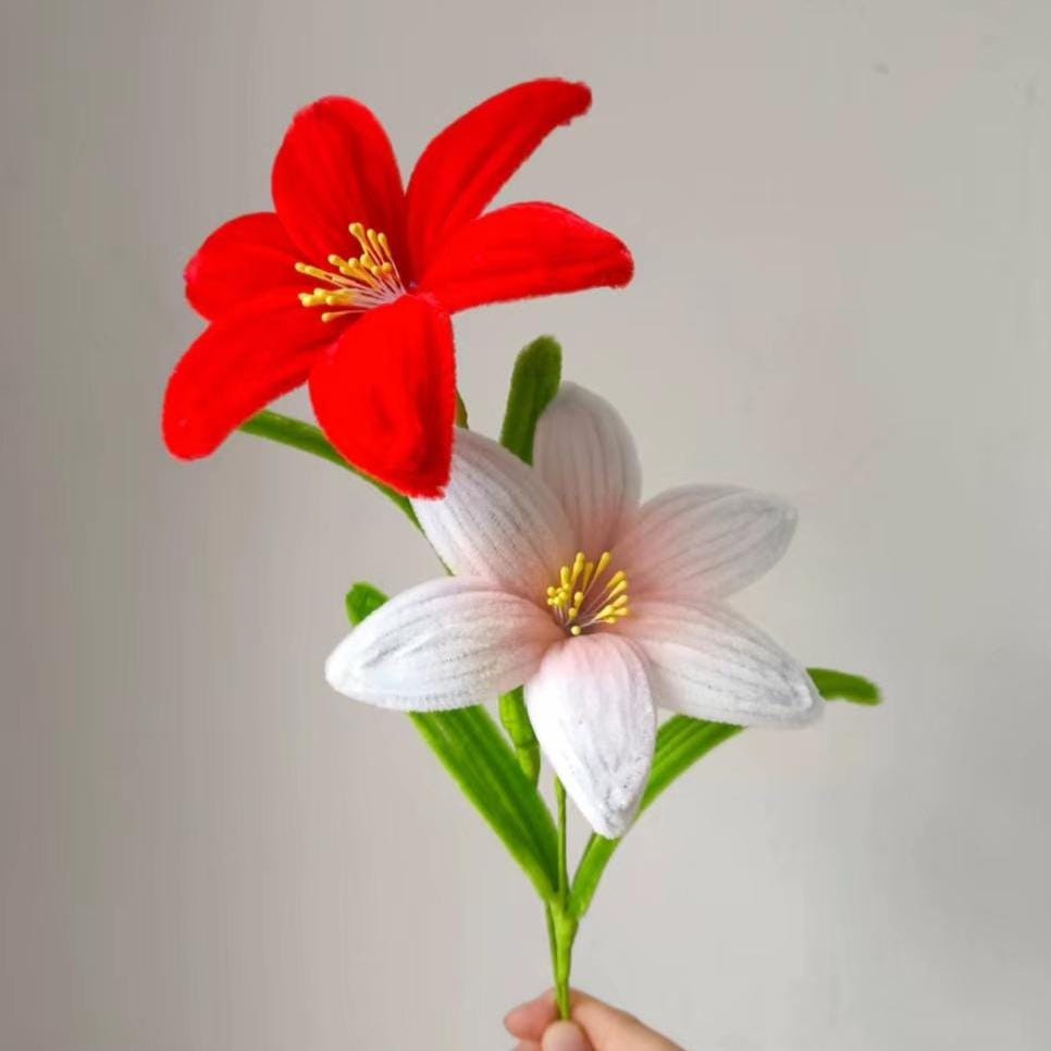 DIY Lily Flower Kit, Pipe Cleaner Flowers, Handmade Craft Kit, Floral DIY Gift, Twist Stem Flower Kit, Home Decor Gift