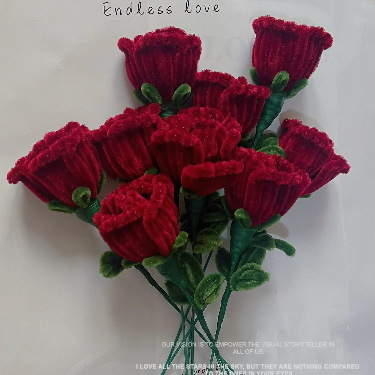 DIY Rose Flower Kit, for 7 Stems Pipe Cleaner Roses, Handmade Flower Craft, Romantic Gift, Floral DIY Set, Bouquet Making Kit