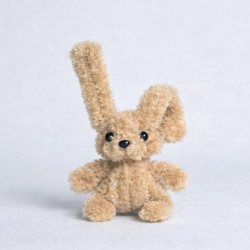 Pipe Cleaner Plush Bunny Trio Handmade Kawaii Mini Stuffed Toy Gift