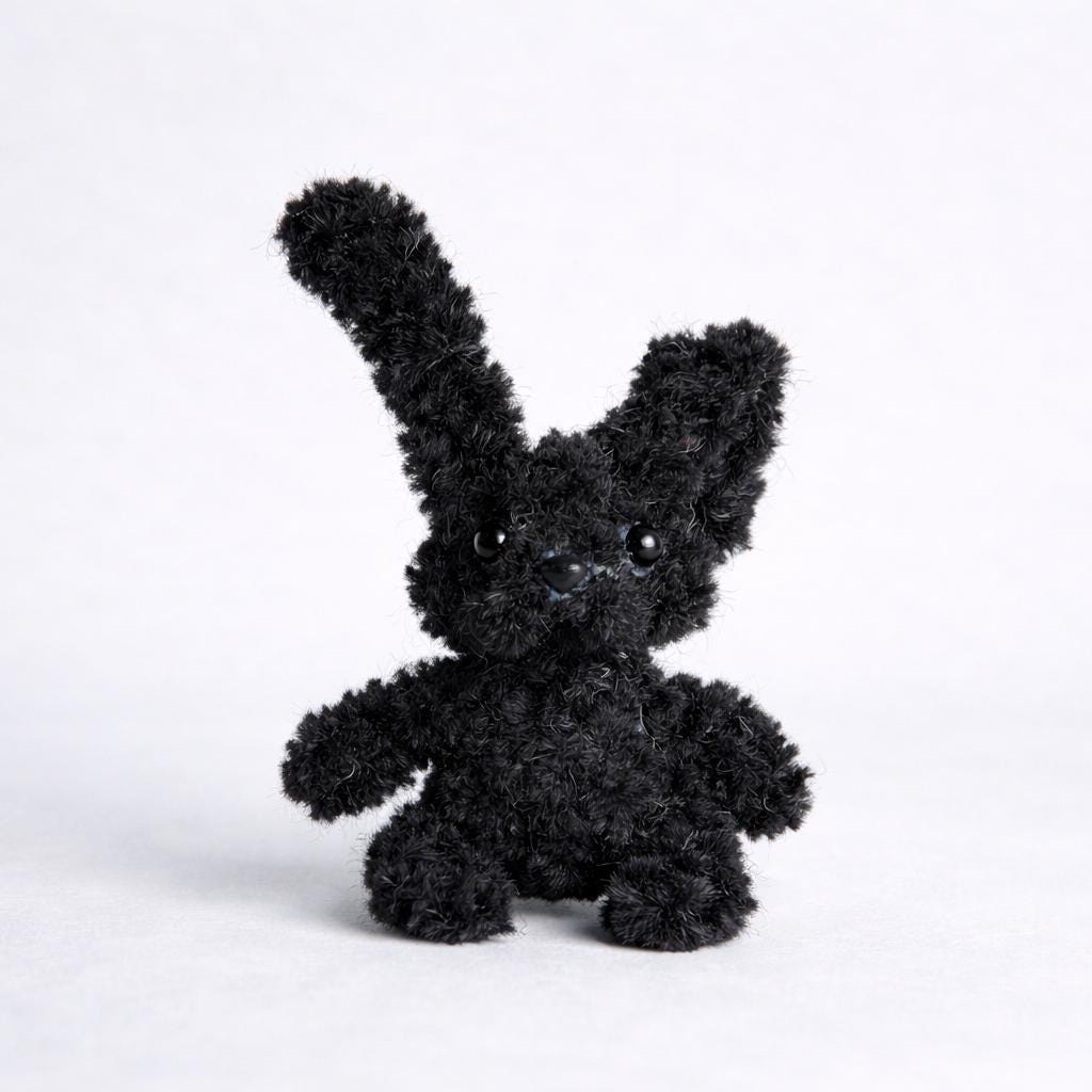 Pipe Cleaner Plush Bunny Trio Handmade Kawaii Mini Stuffed Toy Gift