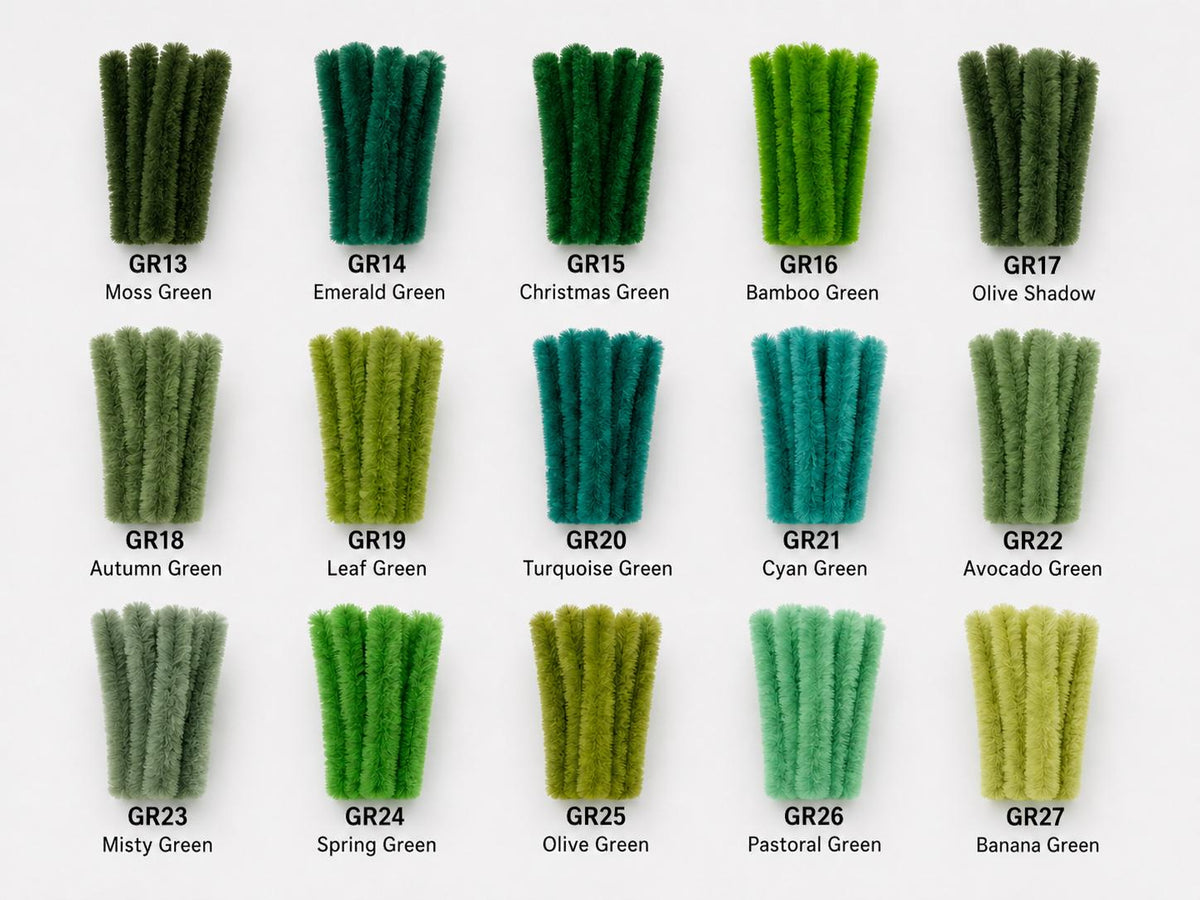 100pcs 8mm Super Dense Pipe Cleaner 30cm, DIY Flower Making Supplies Chenille Stem 104 Colors Available