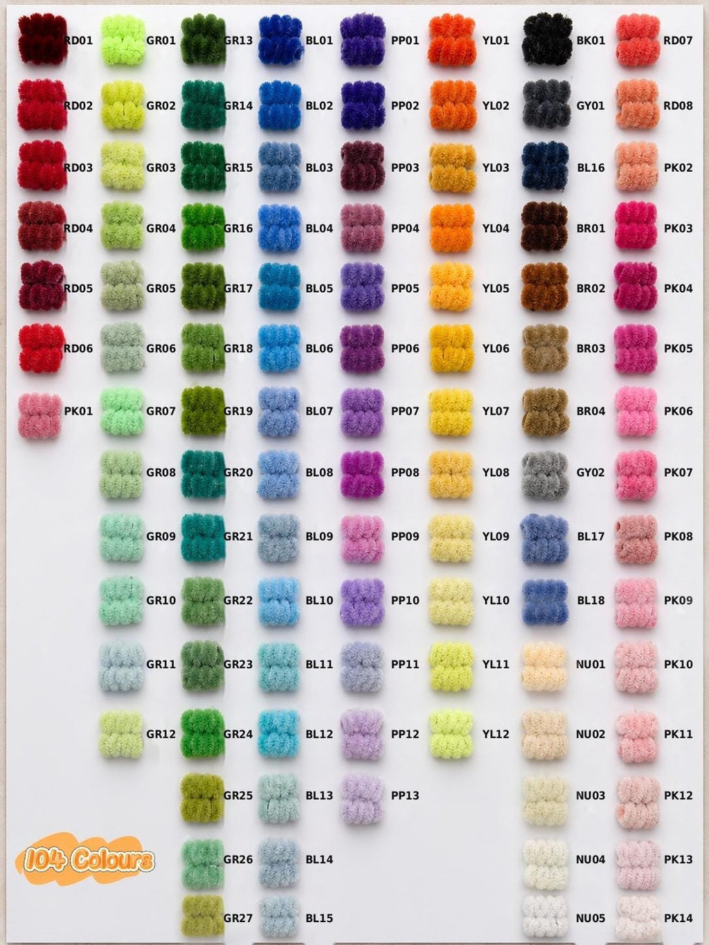 100pcs 8mm Super Dense Pipe Cleaner 30cm, DIY Flower Making Supplies Chenille Stem 104 Colors Available