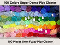100pcs 8mm Super Dense Pipe Cleaner 30cm, DIY Flower Making Supplies Chenille Stem 104 Colors Available
