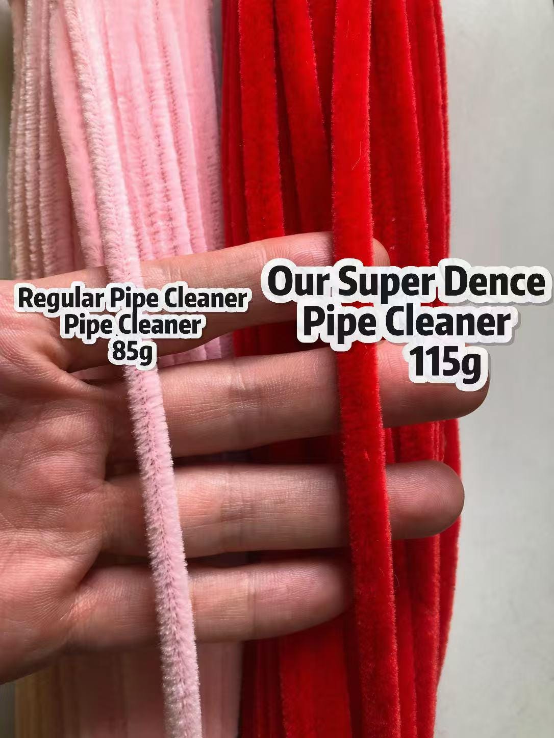 100pcs 8mm Super Dense Pipe Cleaner 30cm, DIY Flower Making Supplies Chenille Stem 104 Colors Available