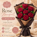 DIY Rose Flower Kit, for 7 Stems Pipe Cleaner Roses, Handmade Flower Craft, Romantic Gift, Floral DIY Set, Bouquet Making Kit
