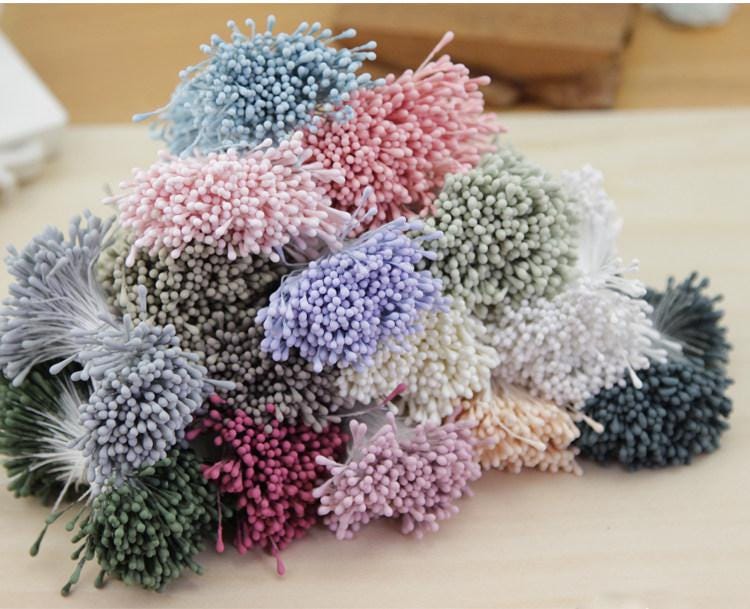 Double-Headed Artificial Flower Stamens for DIY Crafts