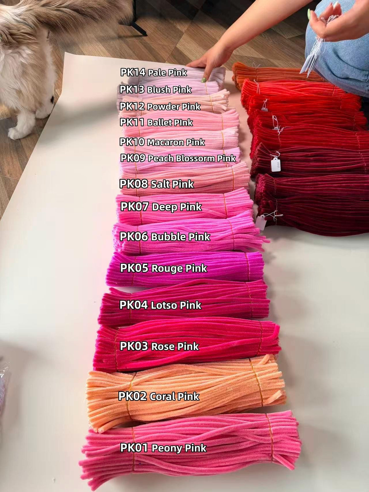 100pcs 8mm Super Dense Pipe Cleaner 30cm, DIY Flower Making Supplies Chenille Stem 104 Colors Available