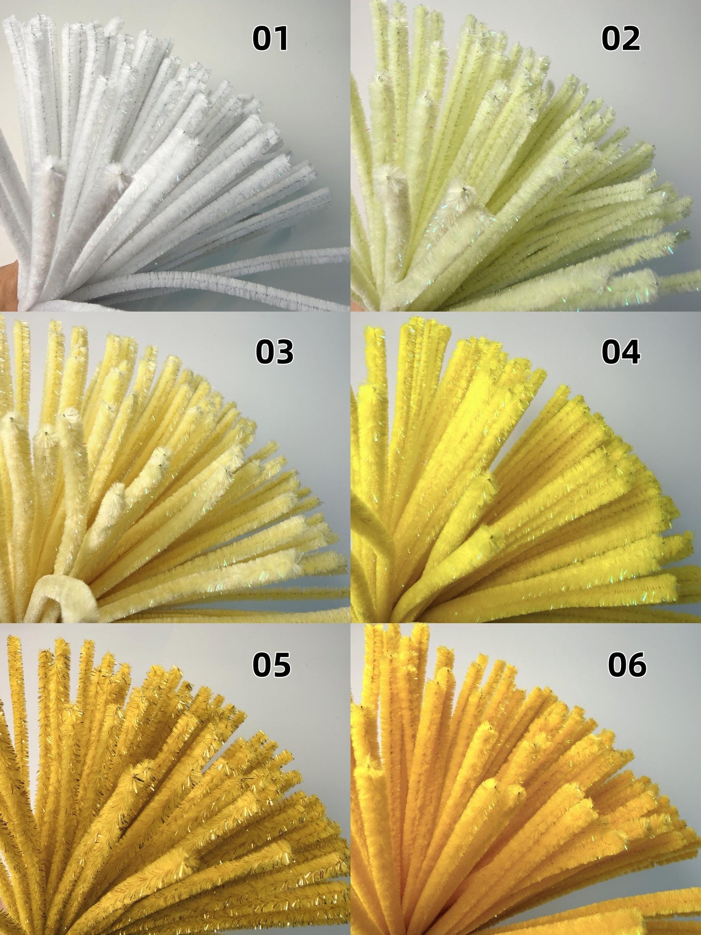 Glitter Chenille Stems 100pcs, Pipe Cleaners 6mm x 30cm, DIY Craft Supplies, Sparkle Pipe Cleaners for Flowers, Kids Crafts, Decoration