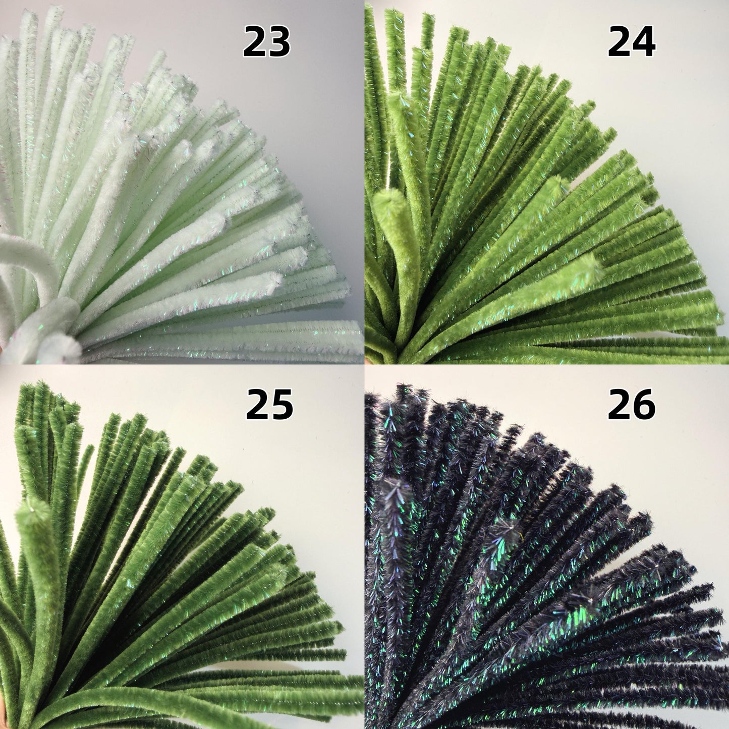 Glitter Chenille Stems 100pcs, Pipe Cleaners 6mm x 30cm, DIY Craft Supplies, Sparkle Pipe Cleaners for Flowers, Kids Crafts, Decoration