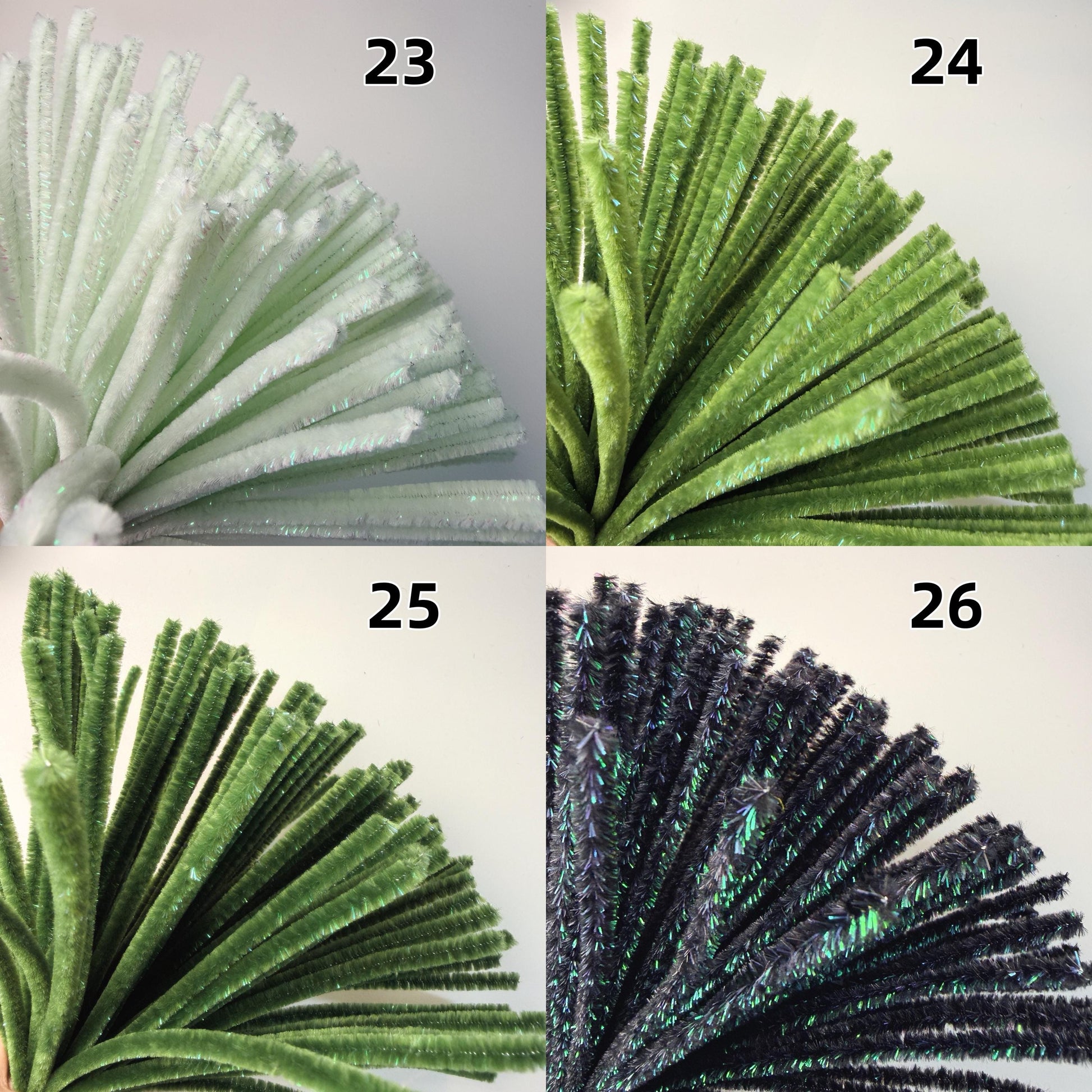 Glitter Chenille Stems 100pcs, Pipe Cleaners 6mm x 30cm, DIY Craft Supplies, Sparkle Pipe Cleaners for Flowers, Kids Crafts, Decoration