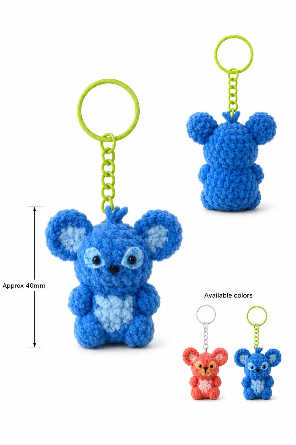 Cute Gummy Style Stitch Crochet Keychain, Crochet Plush Character Charm, Handmade Bag Accessory, Kawaii Gift Keyring