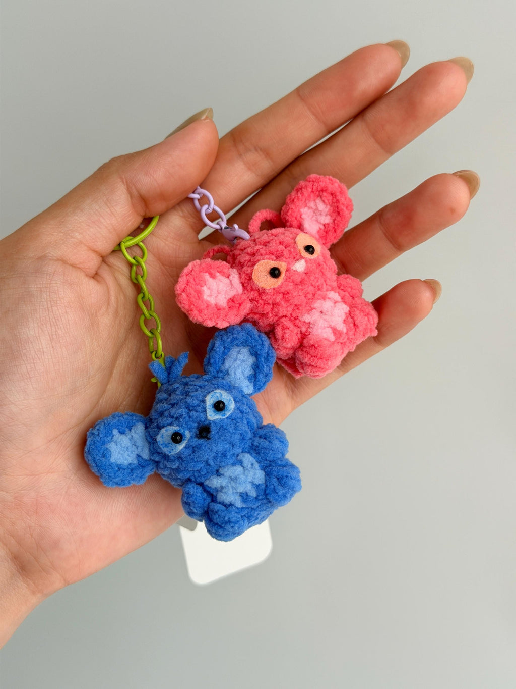 Cute Gummy Style Stitch Crochet Keychain, Crochet Plush Character Charm, Handmade Bag Accessory, Kawaii Gift Keyring