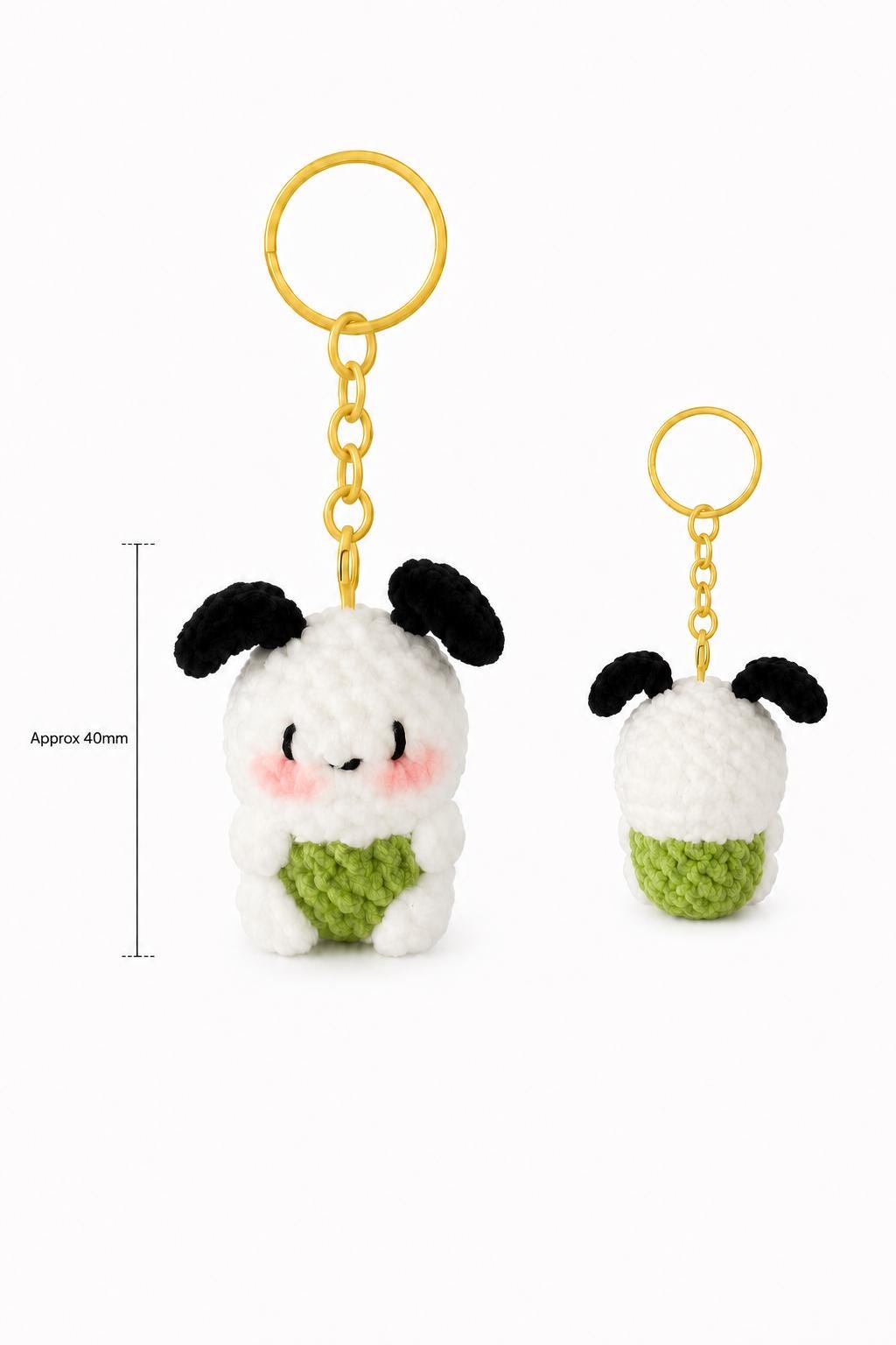 Cute Gummy Style Pochacco Keychain, Crochet Plush Animal Charm, Handmade Bag Accessory, Kawaii Dog Keyring Gift