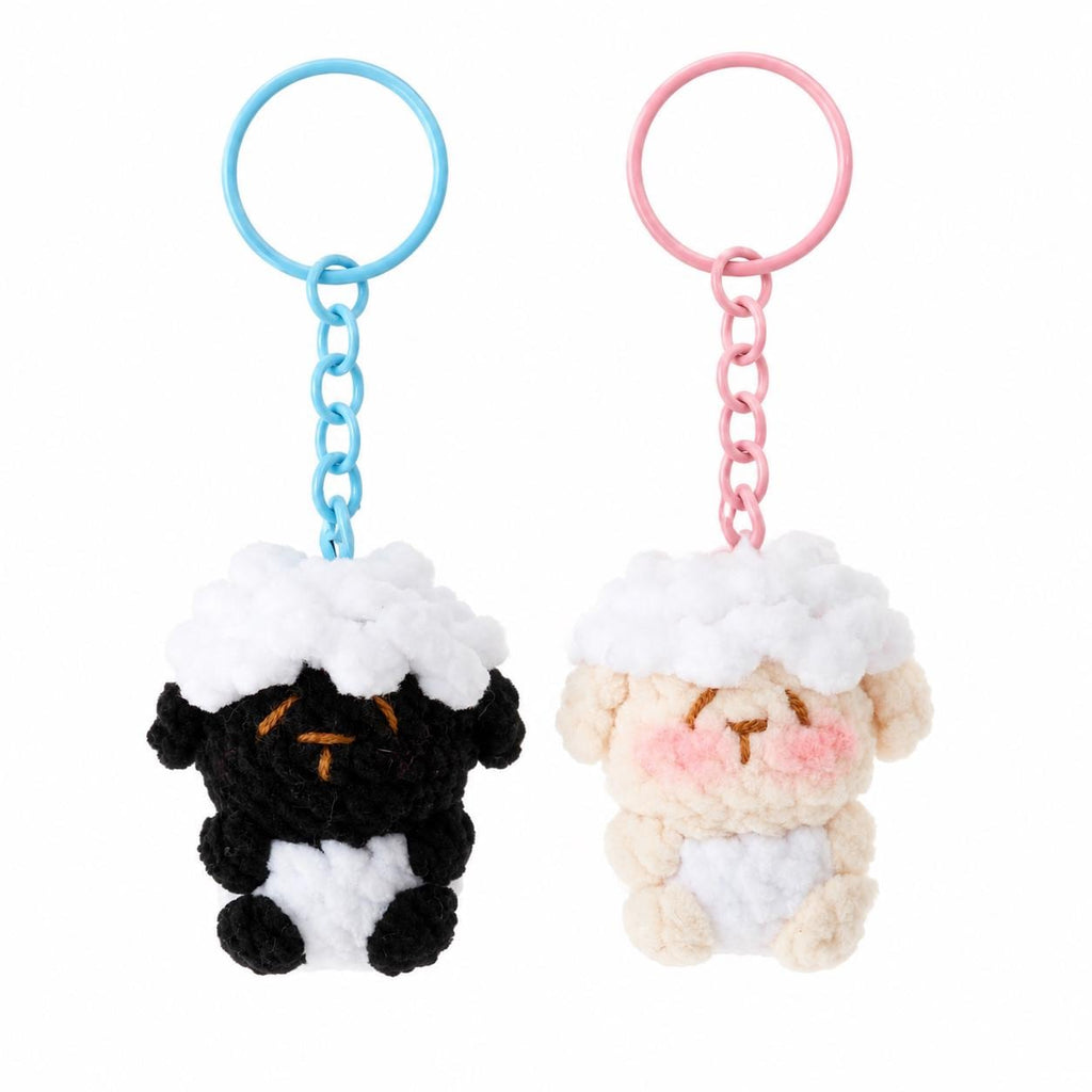 Crochet Little Sheep Keychain, Handmade Gummy Plush Character Charm, Cute Bag Accessory, Kawaii Gift