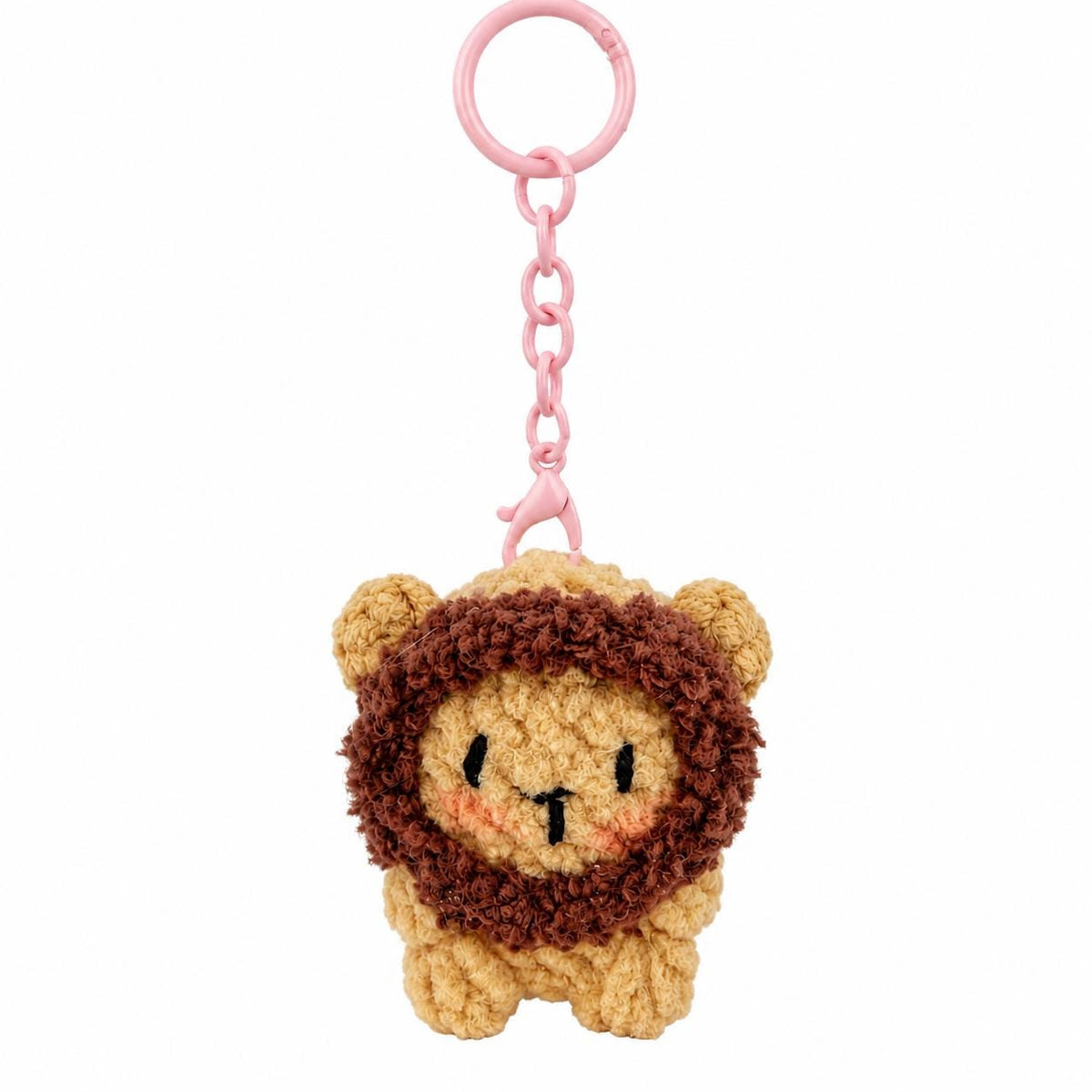 Cute Gummy Style Lion Keychain, Crochet Plush Animal Charm, Handmade Bag Accessory, Kawaii Lion Keyring Gift