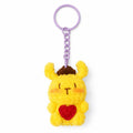 Cute Gummy Style Pum Pum Purin Keychain, Crochet Plush Animal Charm, Handmade Bag Accessory, Kawaii Dog Keyring Gift