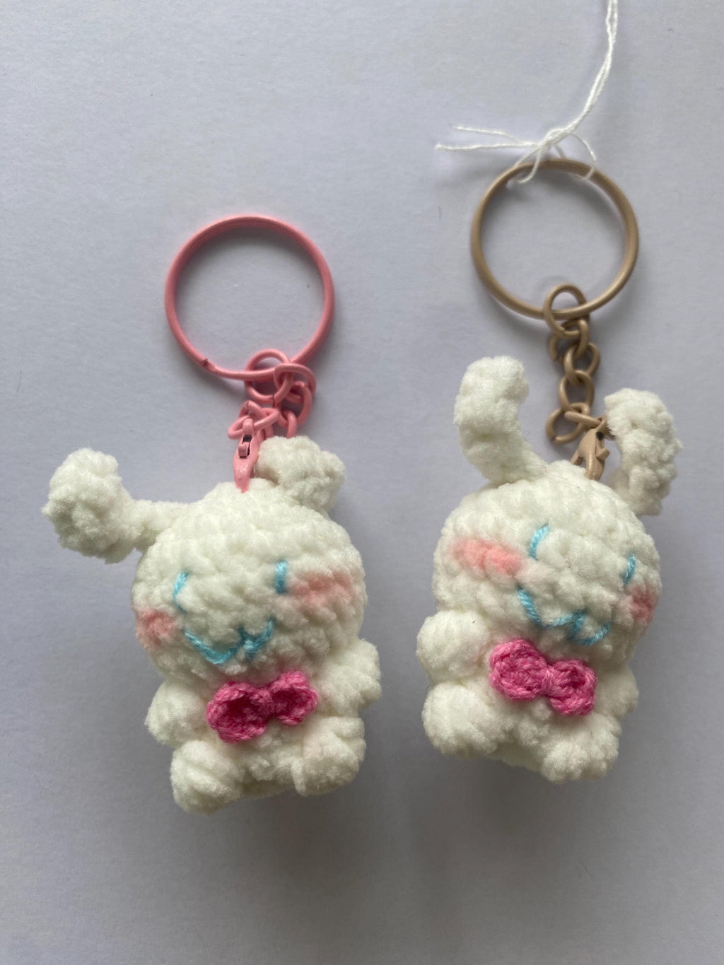 Cute Gummy Style Cinnamoroll Keychain, Crochet Plush Character Charm, Handmade Bag Accessory, Kawaii Puppy Keyring Gift