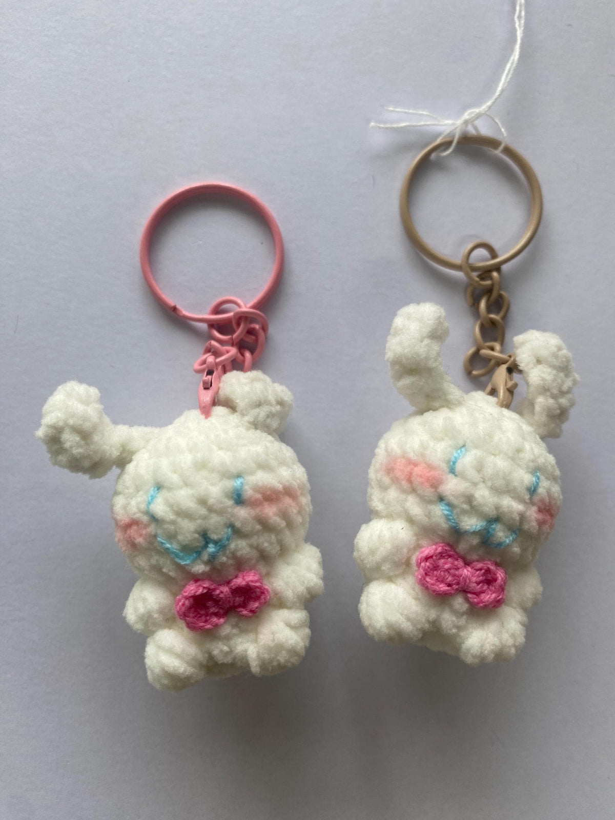 Cute Gummy Style Cinnamoroll Keychain, Crochet Plush Character Charm, Handmade Bag Accessory, Kawaii Puppy Keyring Gift