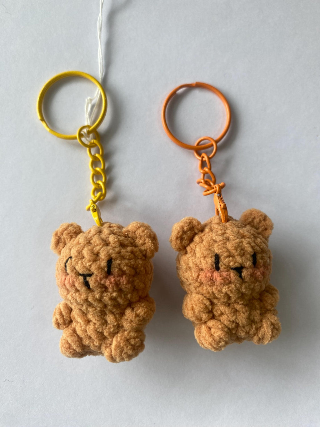 Cute Gummy Style Bear Keychain, Crochet Plush Animal Charm, Handmade Bag Accessory, Kawaii Bear Keyring Gift