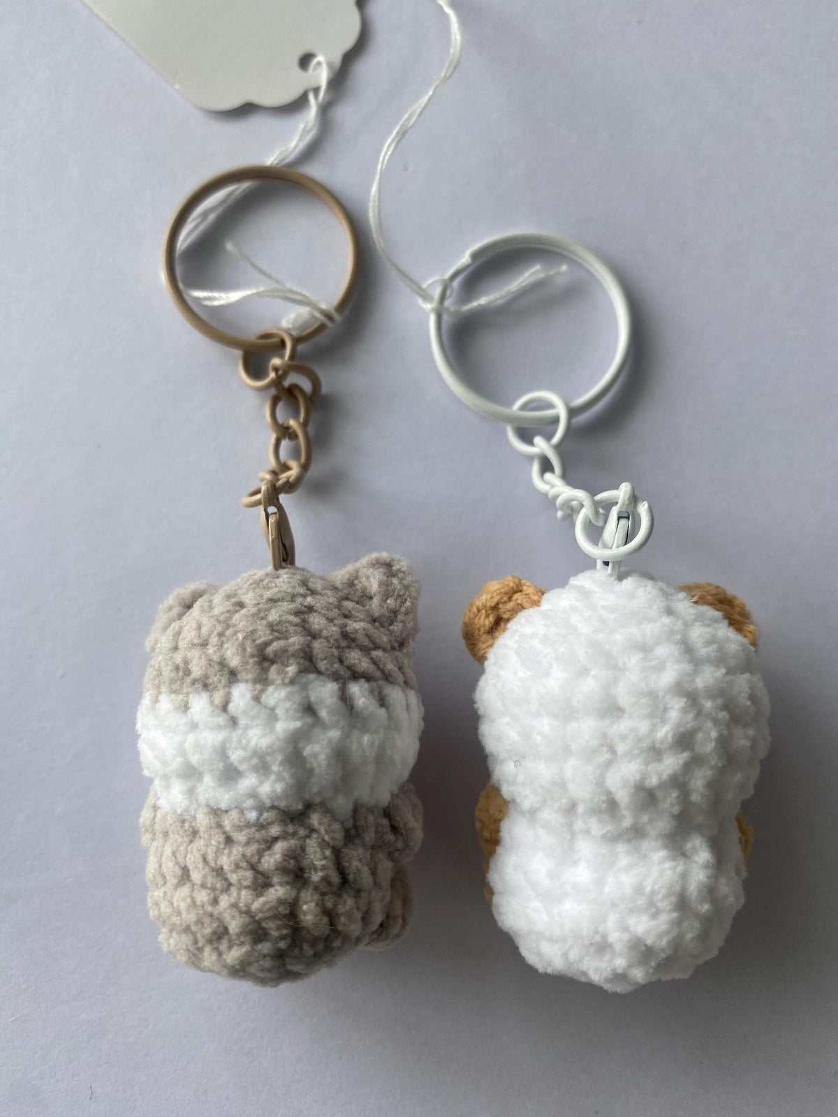 Cute Gummy Style Cat Keychain, Crochet Plush Animal Charm, Handmade Bag Accessory, Kawaii Cat Keyring Gift
