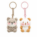 Cute Gummy Style Cat Keychain, Crochet Plush Animal Charm, Handmade Bag Accessory, Kawaii Cat Keyring Gift
