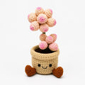 Crochet Small Blossom Ball Pot, Handmade Yarn Flower Plant, Cute Crochet Plant Decor, Botanical Gift, Home Decoration