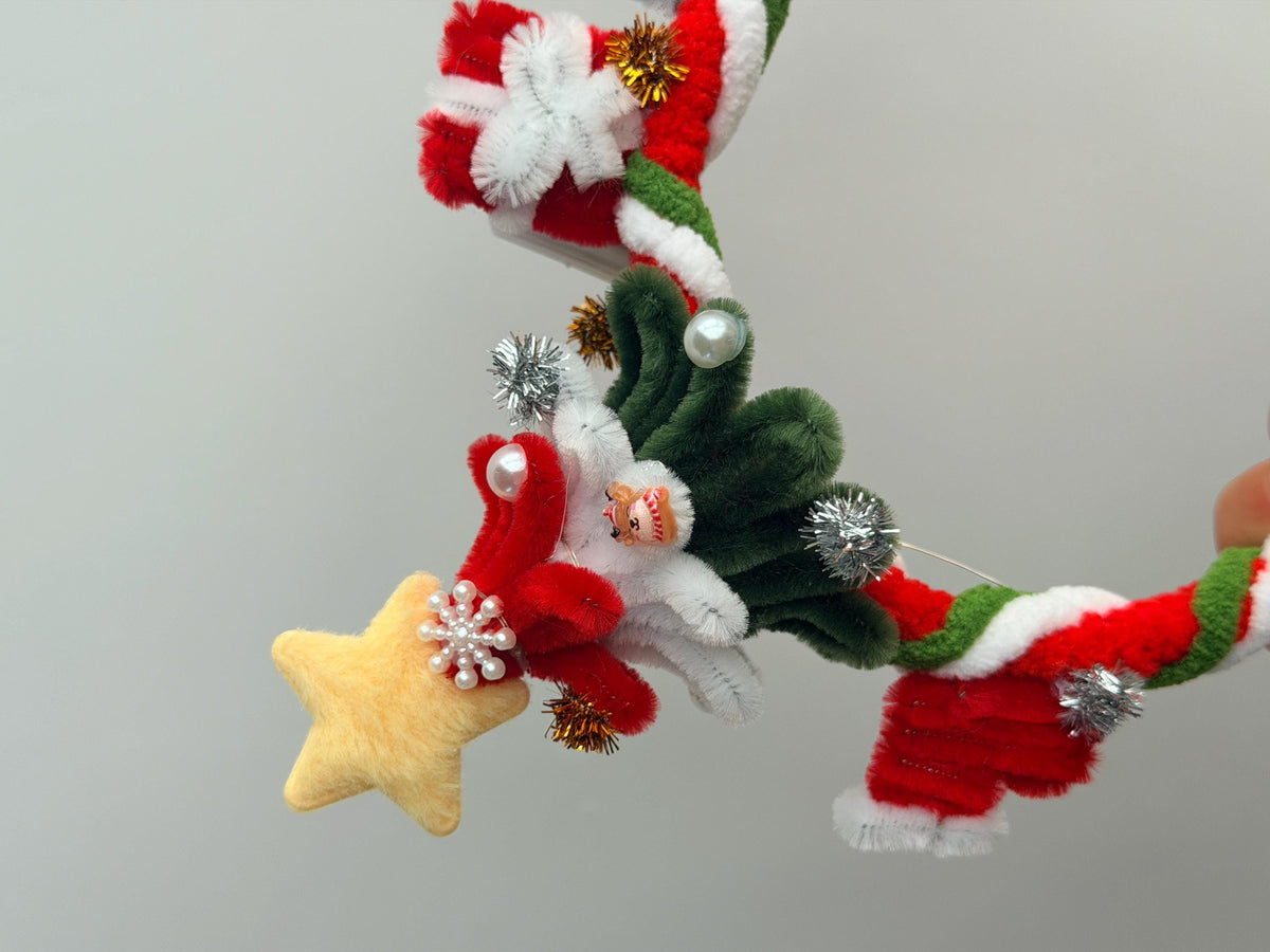 Christmas Santa Headband, Handmade Holiday Hair Accessory, Festive Party Gift