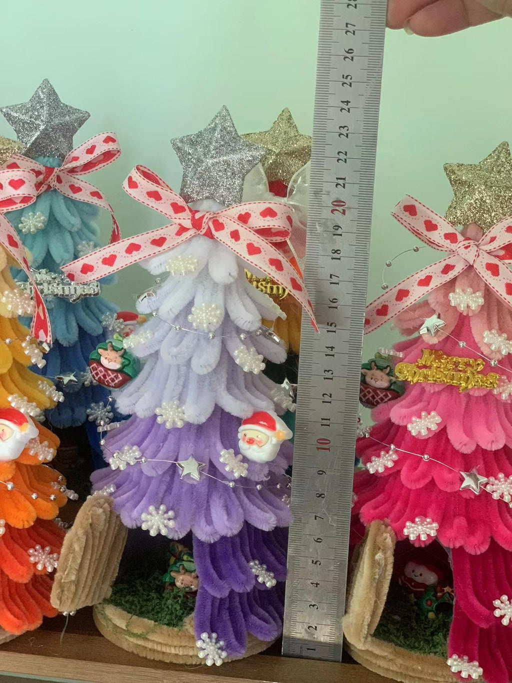 Handmade Xmas Tree House, Pipe Cleaner Holiday Village, Festive Tabletop Decor, Mini House Gift
