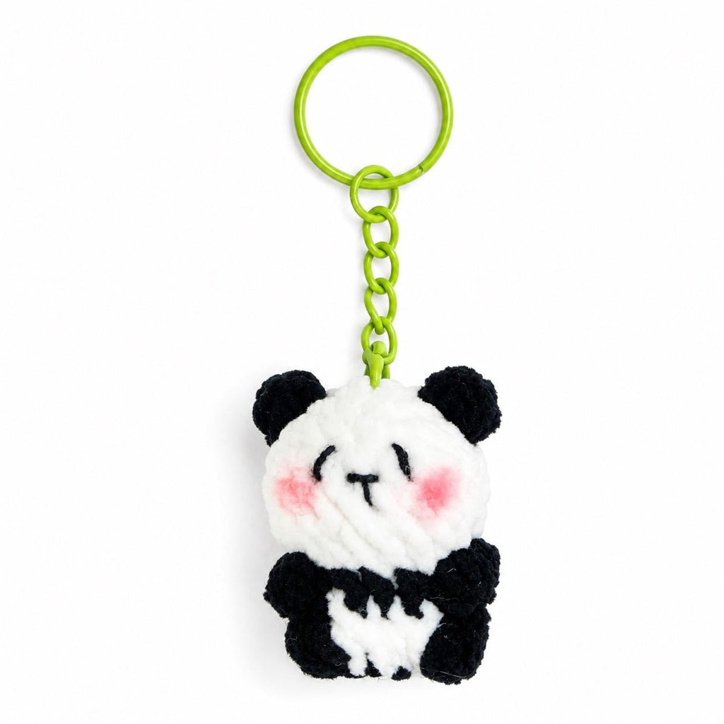 Cute Gummy Style Little Panda Keychain, Crochet Plush Animal Charm, Handmade Bag Accessory, Kawaii Panda Keyring Gift