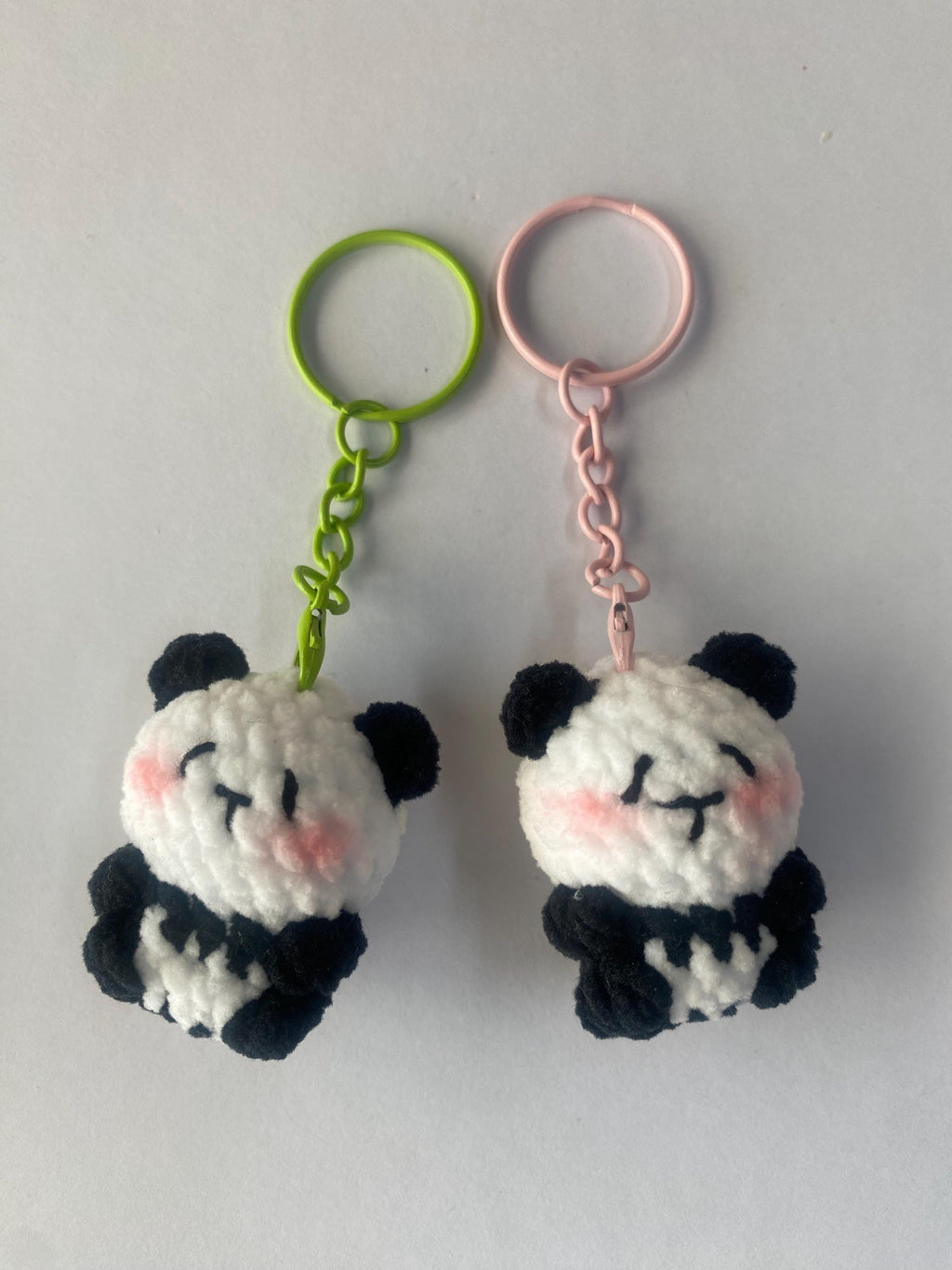 Cute Gummy Style Little Panda Keychain, Crochet Plush Animal Charm, Handmade Bag Accessory, Kawaii Panda Keyring Gift
