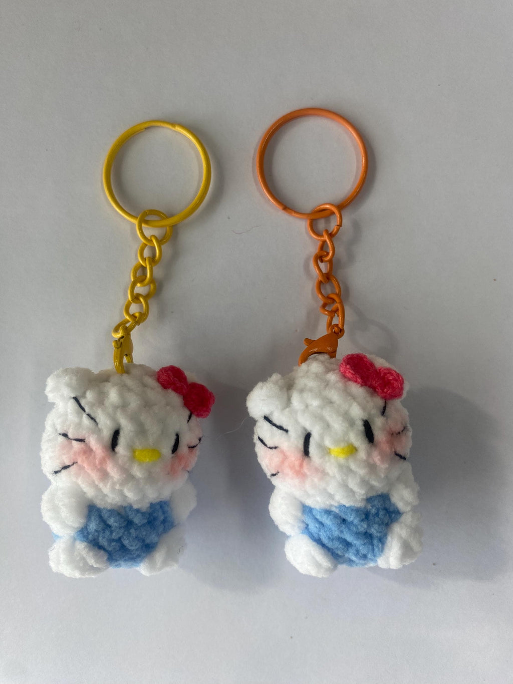 Cute Gummy Style Hello Kitty Keychain, Crochet Plush Character Charm, Handmade Bag Accessory, Kawaii Cat Keyring Gift