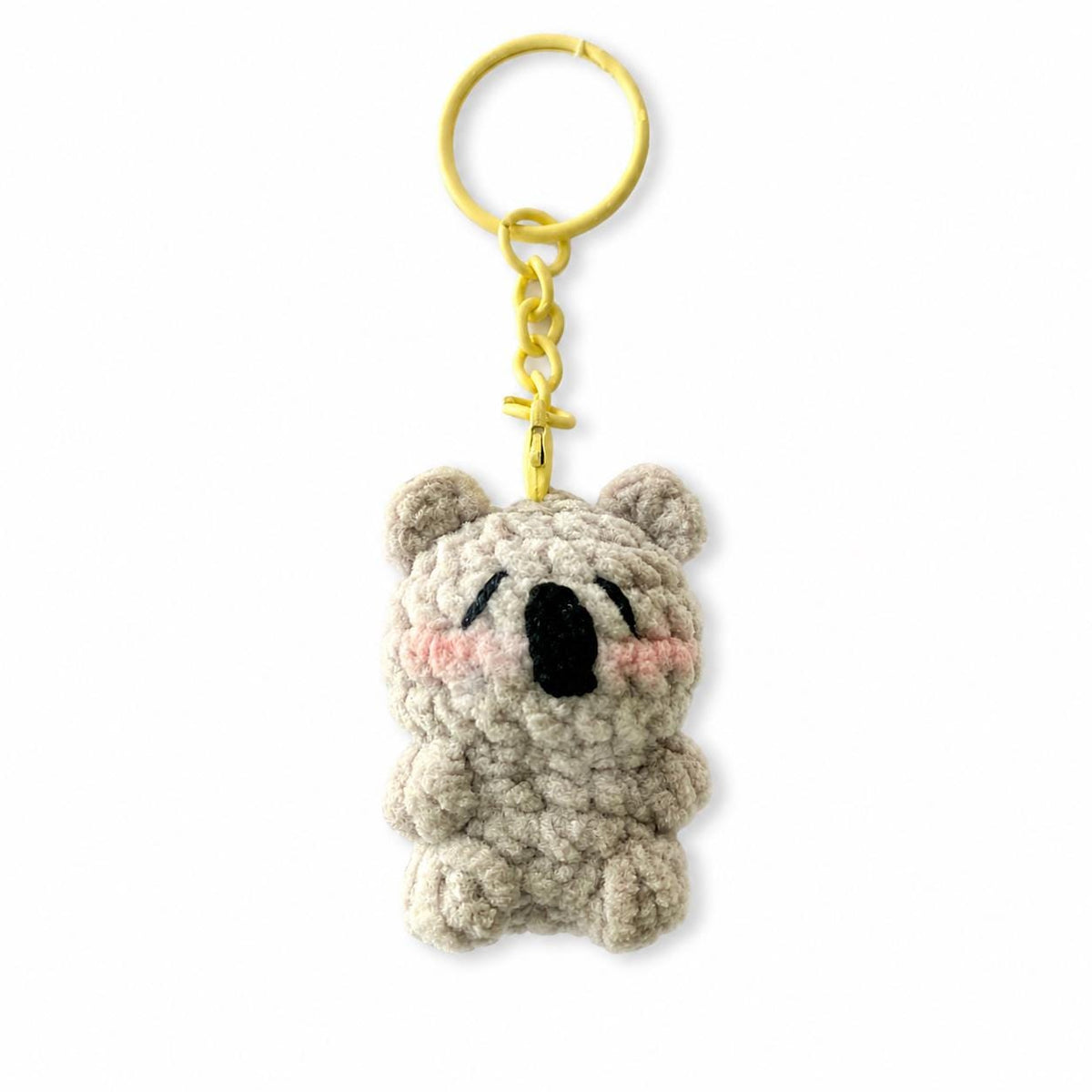 Cute Gummy Style Koala Keychain, Crochet Plush Animal Charm, Handmade Bag Accessory, Kawaii Koala Keyring Gift